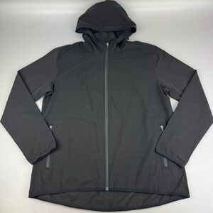 True Classic Mens Size L Hooded Tech Jacket Black